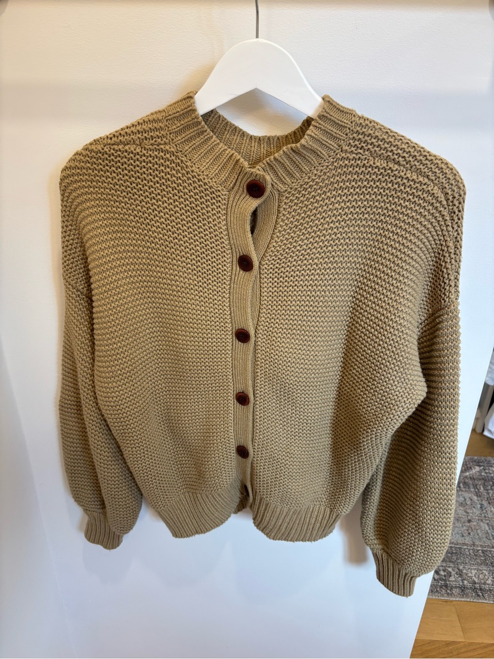 Alex Mill Button Back Sweater in Vintage Khaki - Picture 5 of 7